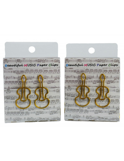 Paper clip violin golden...