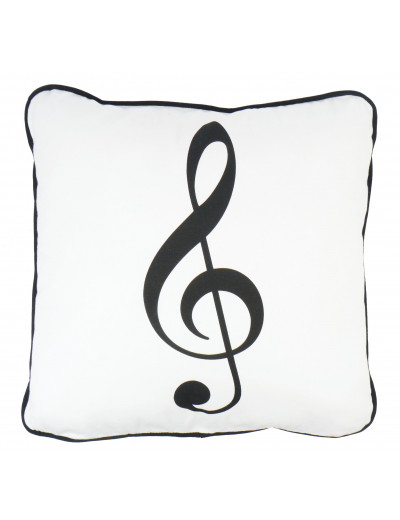 Cushion cover g-clef white