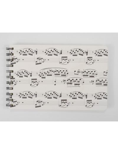 Spiral notebook sheet music...